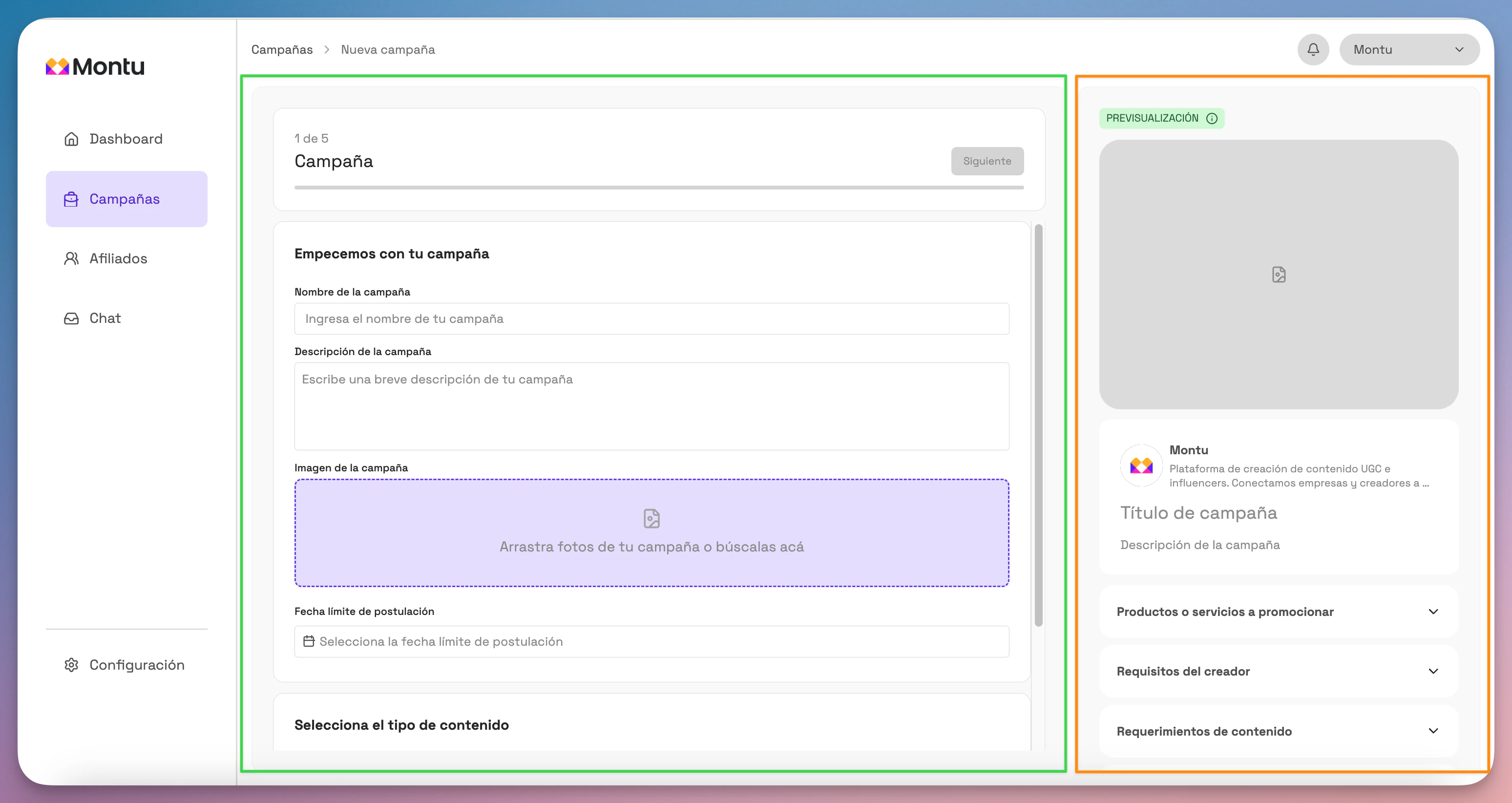 Formulario Creación